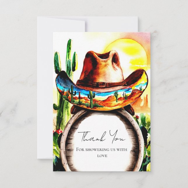 Magic Western Hat Cowboy Baby Shower Tack Kort (Framsida)