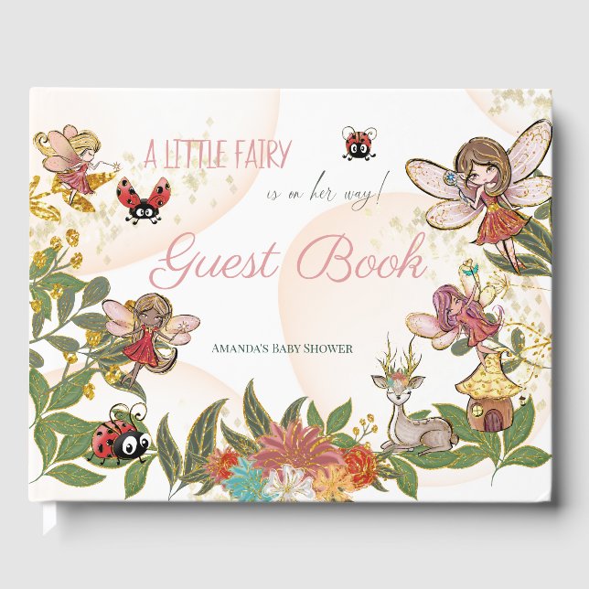 Magic Whimsical Enchanted Forest Fairy Ladybug Gästböcker (Framsida)