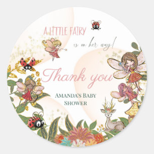 Magic Whimsical Enchanted Forest Fairy Ladybug Runt Klistermärke