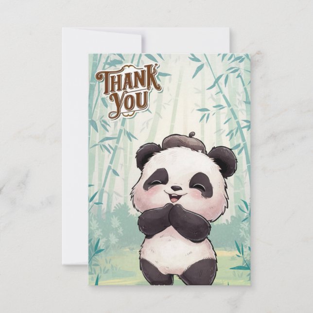 Magic Whimsical Panda Tack Kort (Framsida)