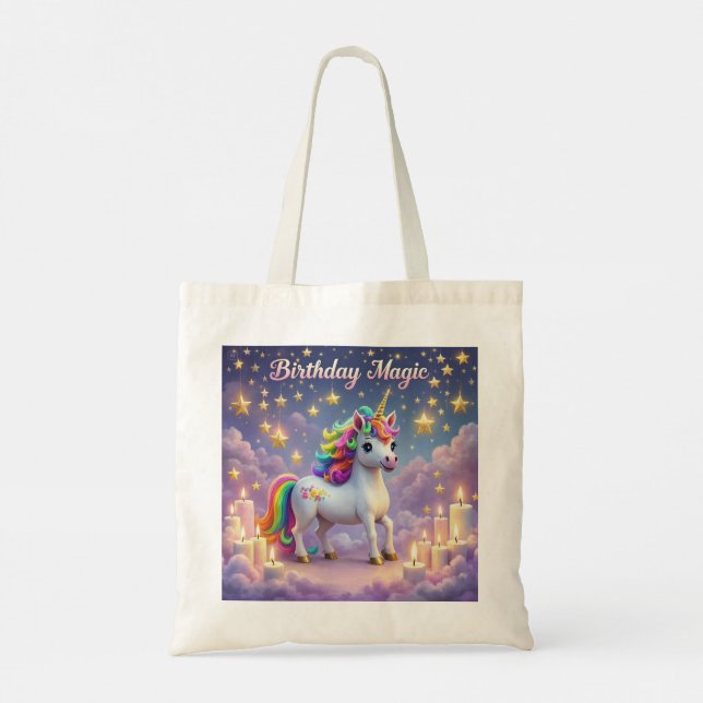 Magic Whimsical unicorn to bag regbobow Tygkasse (Baksida)
