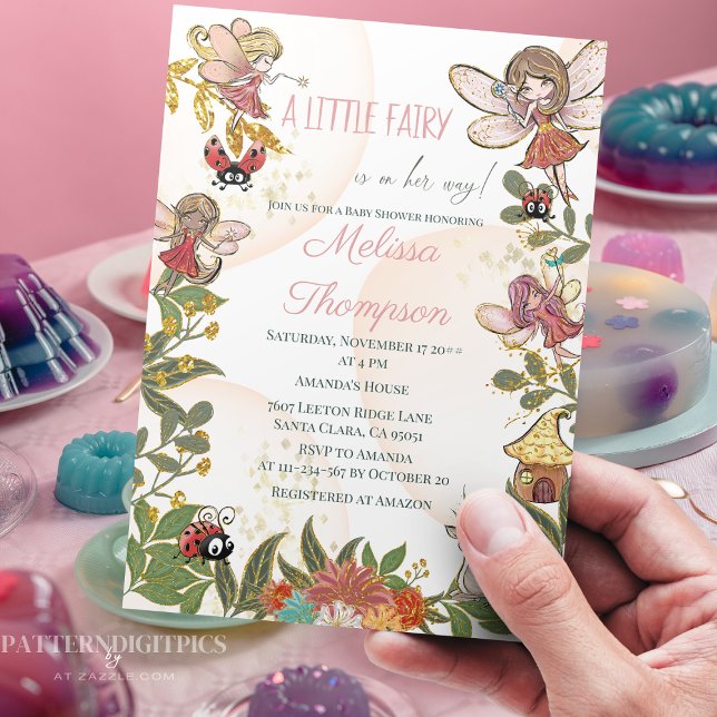 Magic Whimsized Enchanted Forest Fairy & Ladybug Inbjudningar (Skapare uppladdad)