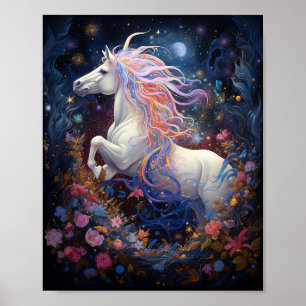 Magic White Horse Fantasy Art Poster