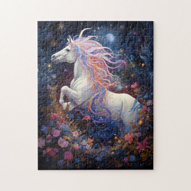 Magic White Horse Fantasy Art Pussel (Vertikal)