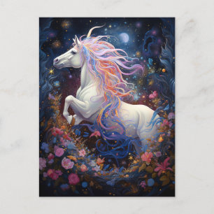 Magic White Horse Fantasy Art Vykort