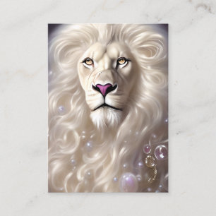 Magic White Lejon Fullt Ansikte Graphic Visitkort