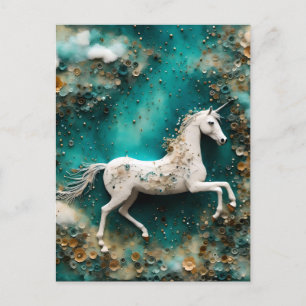 Magic White Unicorn Vykort
