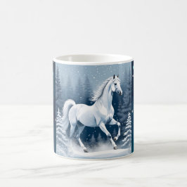 Magic White Winter Horse Kaffemugg