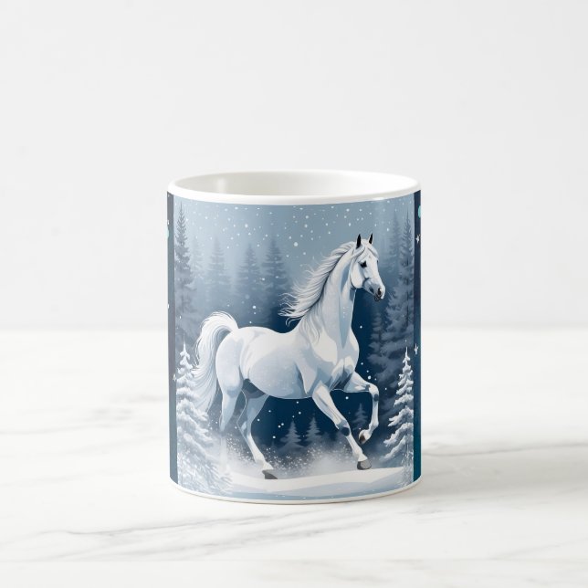 Magic White Winter Horse Kaffemugg (Center)