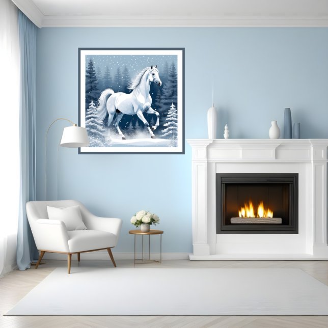 Magic White Winter Horse Poster (Skapare uppladdad)