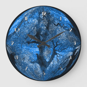 Magic Winter Blue Crystal Boll Wall Clock Stor Klocka
