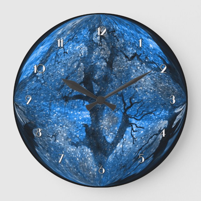 Magic Winter Blue Crystal Boll Wall Clock Stor Klocka (Framsida)