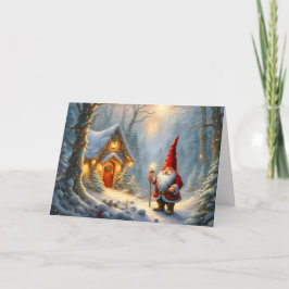 Magic Winter Gnome House jul Kort