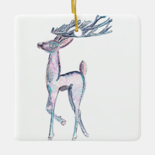 Magic Winter Reindeer Julgransprydnad Keramik