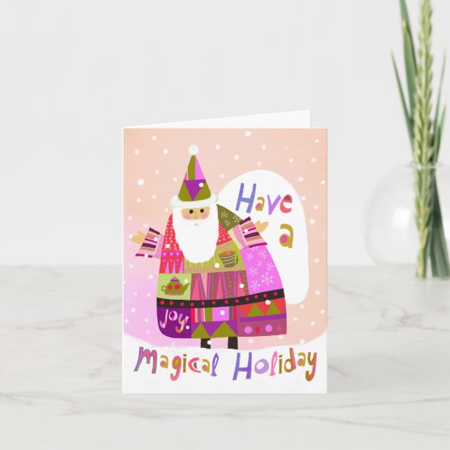 Magic Winter Santa BLANK Greeting Card Tack Kort (Framsida)