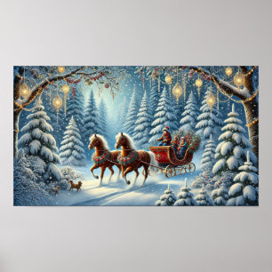 Magic Winter Sleigh Ride Poster