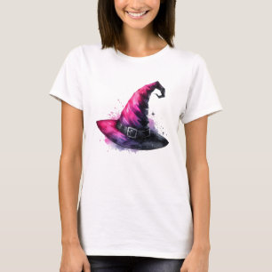 Magic Witch Hat Rosa Design T Shirt
