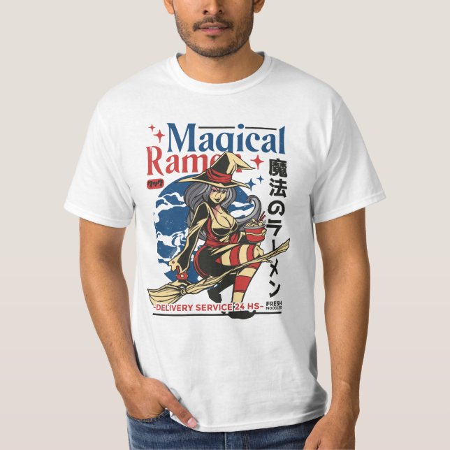 Magic Witch Ramen Delivery Service T-Shirt (Framsida)