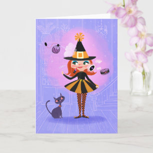Magic Witch Rödhårig Birthday Card Kort