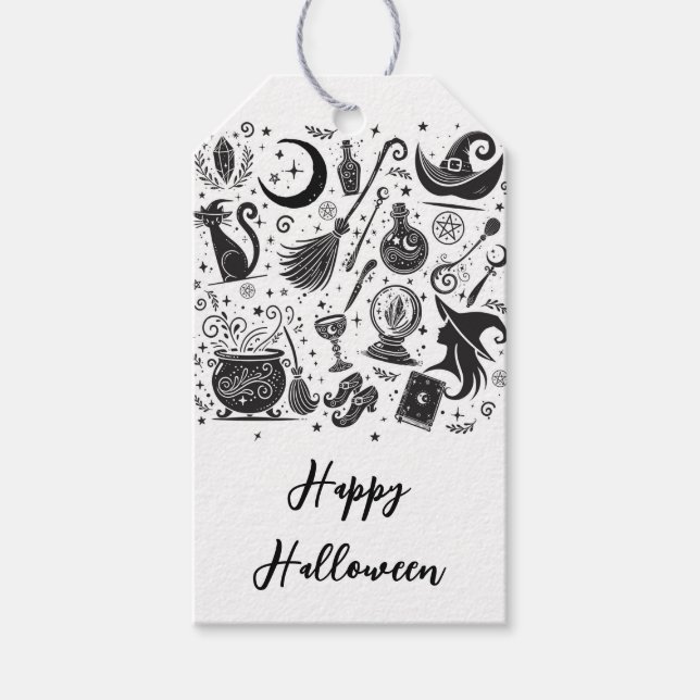 Magic Witch Whimsical Wiccan Pagan Party Presentetikett (Framsidan)