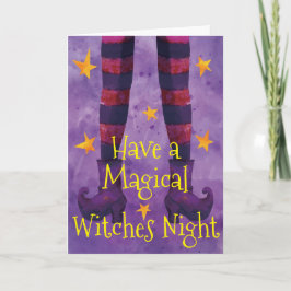 Magic Witches Night Halloween Greeting Card Kort