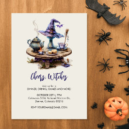 Magic Witch's bord Halloween Inbjudningar
