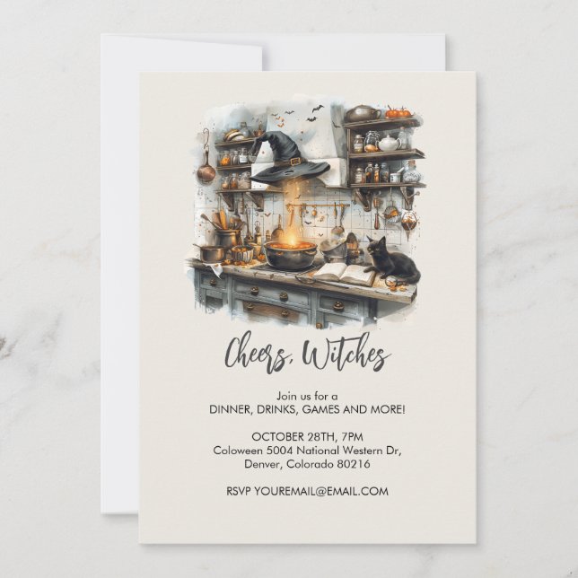 Magic Witch's Kitchen, Halloween Inbjudningar (Framsida)