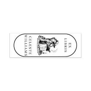 Magic Wizard Ex Libris Bibliotek Bookplate Bok Självfärgande Stämpel