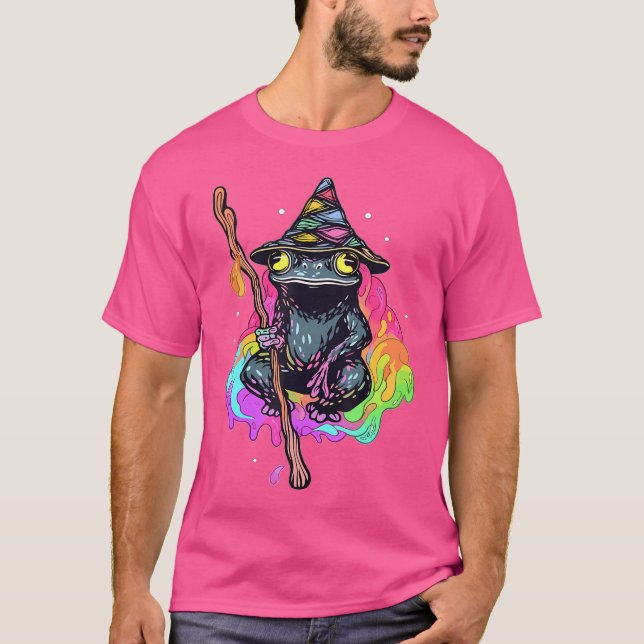 Magic Wizard Frog Edm Party Psychedelic Rave Tri T Shirt (Framsida)