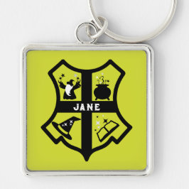 Magic Wizard Gift Fyrkantig Silverfärgad Nyckelring