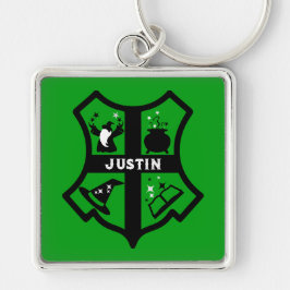 Magic Wizard Gift Fyrkantig Silverfärgad Nyckelring