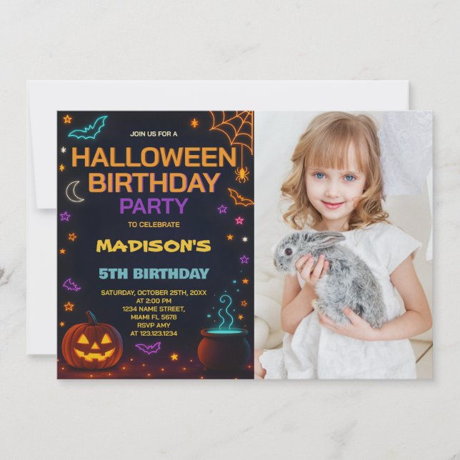 Magic & Wizard Halloween Birthday-inbjudan Inbjudningar (Framsida)