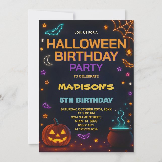 Magic & Wizard Halloween Birthday-inbjudan Inbjudningar (Framsida)
