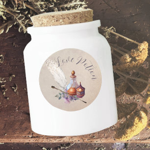 Magic Wizard Watercolor Kärlek, alternativ Runt Klistermärke