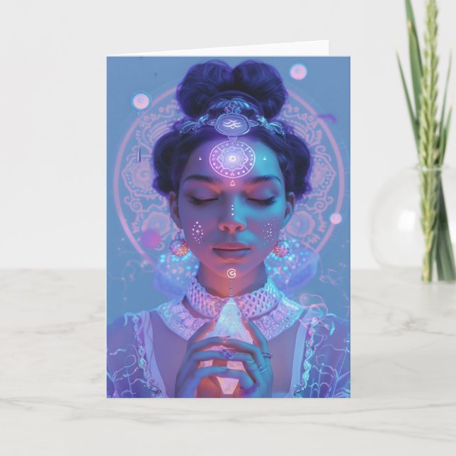 *~* Magic Woman SC4 Esoteric Rosa Mandalas Blank Tack Kort (Framsida)