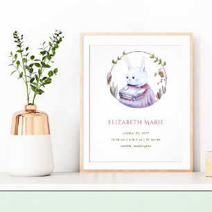 Magic Woodland Bokar Bunny Girl Birth Stats Poster