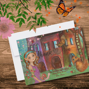 Magic Woodland Fairy 1st Birthday Tackkort Tack Kort