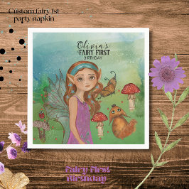 Magic Woodland Fairy First Birthday Napkins Pappersservett