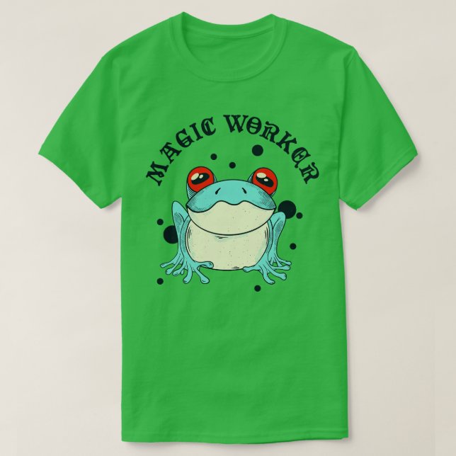 Magic Worker Frog Psychedelic Animal T Shirt (Design framsida)