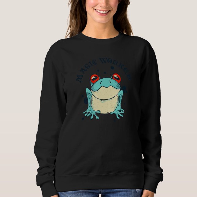 Magic Worker Frog Psychedelic Animal T Shirt (Framsida)