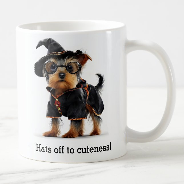 Magic Yorkie in Wizard Attire Kaffemugg (Skapare uppladdad)