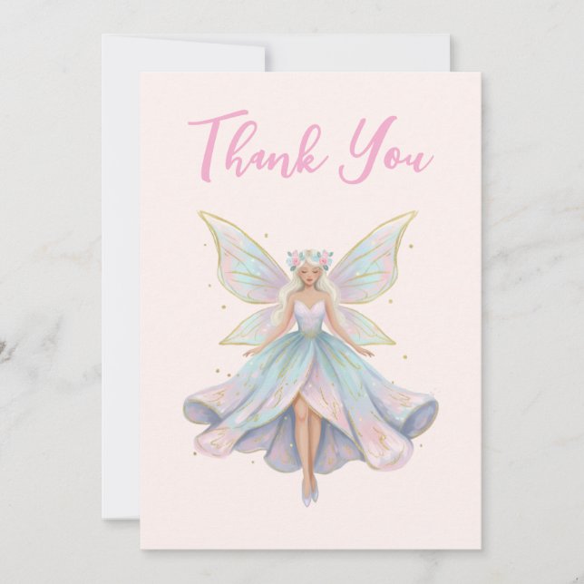 Magical Angel Fairy Pastel Colors Tack Kort (Framsida)