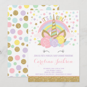 Magical baby shower för Unicornbaby showerinbjudan Inbjudningar