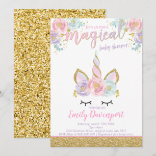 Magical baby shower för Unicornbaby showerinbjudan Inbjudningar