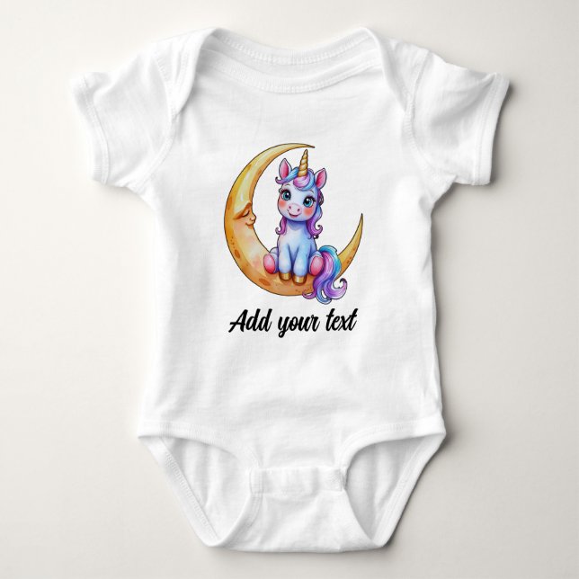 Magical Baby Unicorn Bodysuit T Shirt (Framsida)