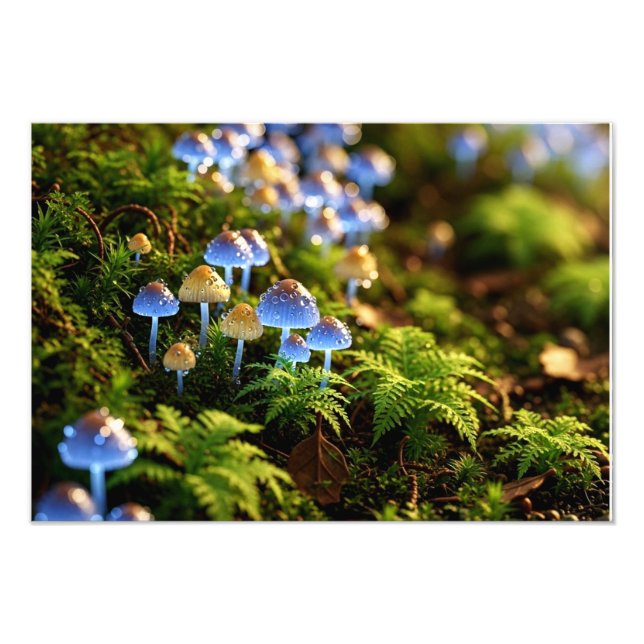 Magical Bioluminescent Fungi - Deep Forest Fototryck (Framsidan)