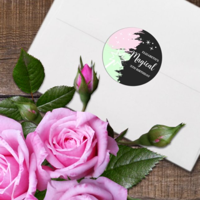 Magical Birthday Runt Klistermärke (Skapare uppladdad)