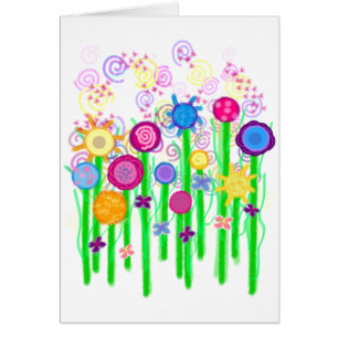 Magical blommor hälsningskort