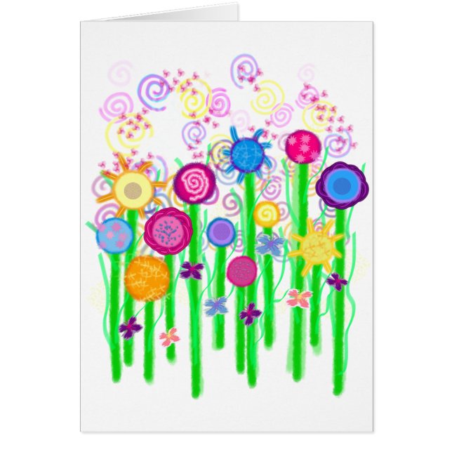 Magical blommor hälsningskort (Framsidan)