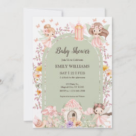 Magical Boho Arch Fairy Baby Shower Invitations Inbjudningar